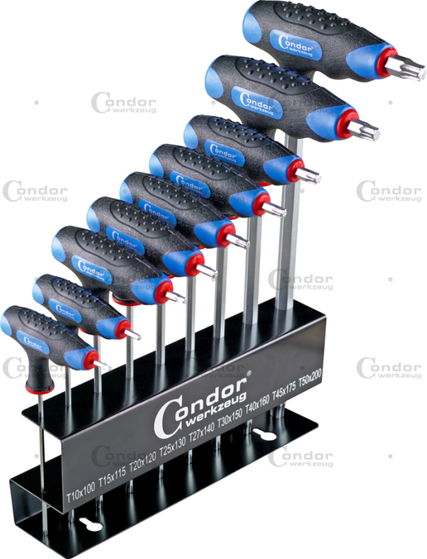 T-Griff Schraubendreher Satz 9-tlg. Torx-Profil T10-50